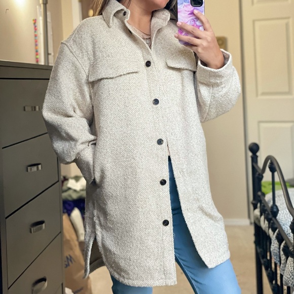 H&M Light beige Shacket NWT - Picture 2 of 11